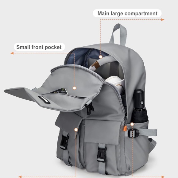 Backpack Waterproof College With Laptop Compartment Aesthetic  Anti Theft Travel - Picture 4 of 12